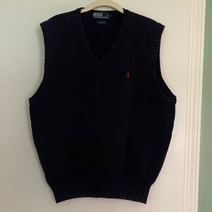 Polo by Ralph Lauren Men's V-Neck Sweater Vest in Navy 100% Cotton